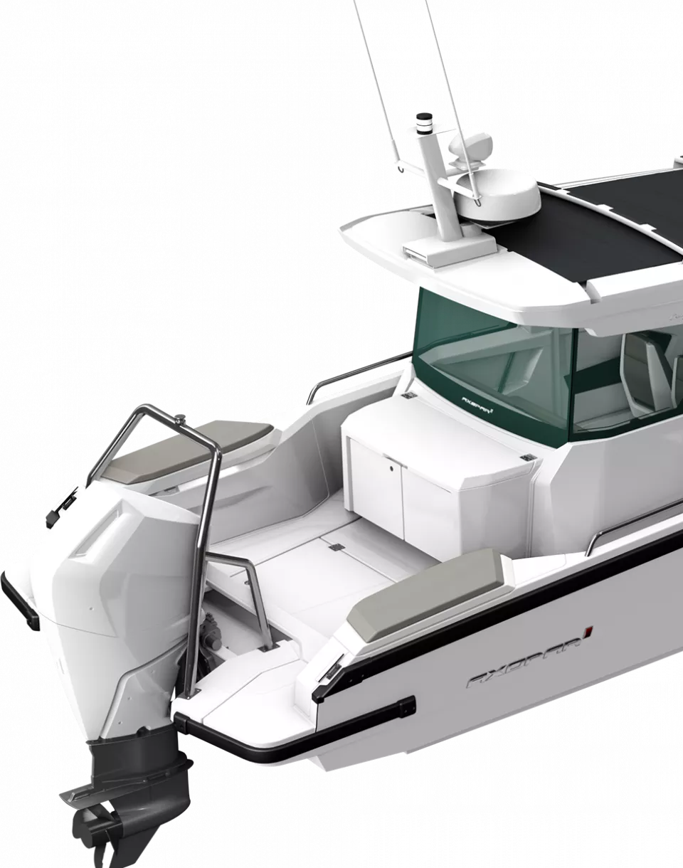 Close up of Axopar 29 wet bar on the aft deck